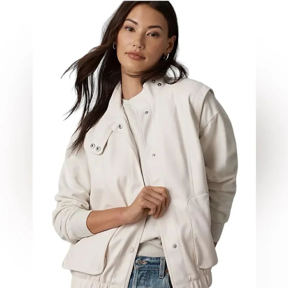 Anthropologie Pilcro FauxโLeatherโBikerโVest!